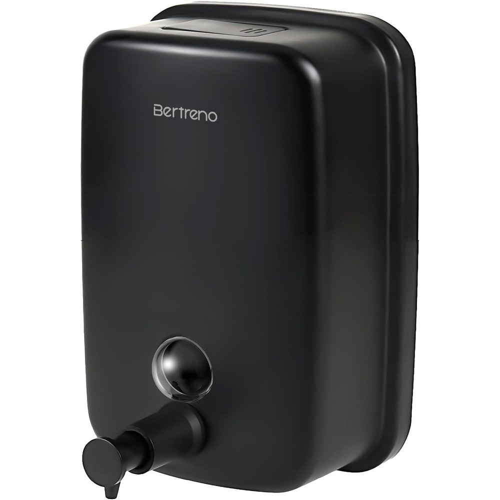 Bertreno Commercial Soap Dispenser Wall Mount Stainless Steel 500ml Black